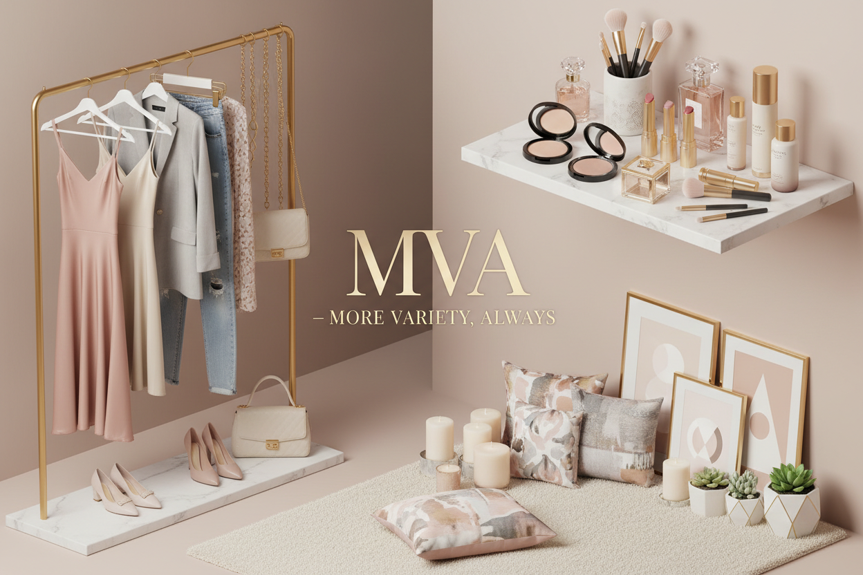 MVA - More Variety,Always. Clothing, fashion, beauty products, Home decor. All in one shop